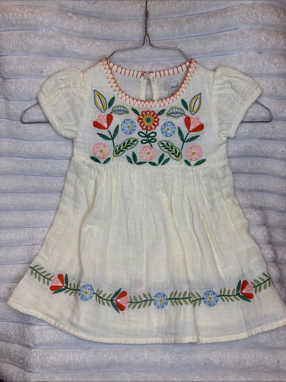 Peek Kids Embroidered Folk Flowers Dress